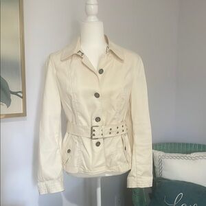 Talbots Cream Belted Jacket